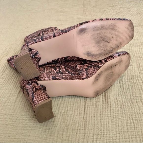 Steve Madden Harli Snake Print Block Heel Ankle Booties | 8 - Picture 8 of 10